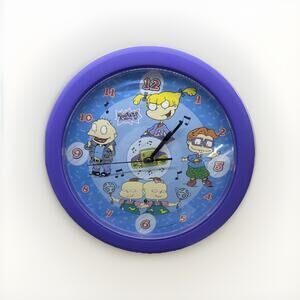 VINTAGE 1999 Rugrats Talking Clock Nickelodeon 12 Sayings *Tested*